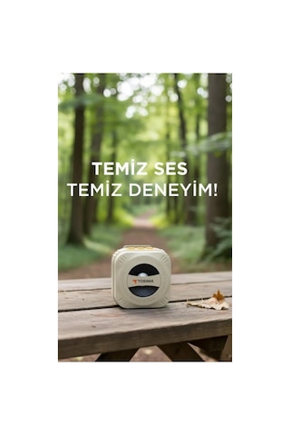 Outdoor Kablosuz Wireless 5w Led Işıklı Bluetooth Hoparlör Bej Doğa Güçlü Hoparlör