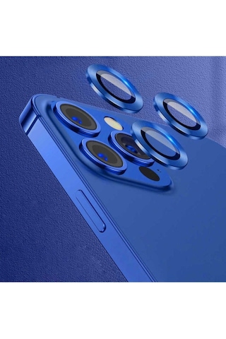 Apple Uyumlu iPhone 12 Pro Max Zore Cl-07 Kamera Lens Koruyucu Lacivert