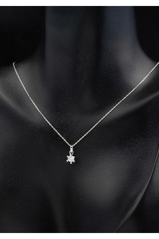 Bilezikci 14 Ayar Altı Tırnaklı Tektaş Kolye Küpeli Set