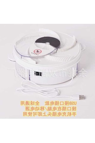 Createtech Elektrikli Sinek Öldürücü - Otomatik Döner Usb Şarjlı Evrensel Tak Çalıştır Anahtarlı