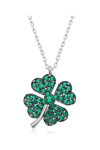 Blackcraft 925 Ayar Gümüş Dört Yapraklı Yonca Kadın Gümüş Kolye Premium