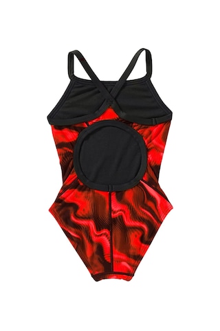 Tyr Durafast Elite Girl's Diamondfit Swimsuit - Waveform Kırmızı