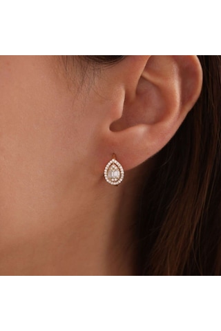 Sembol Gold Altın Damla Baget Küpe 1.5 Cm