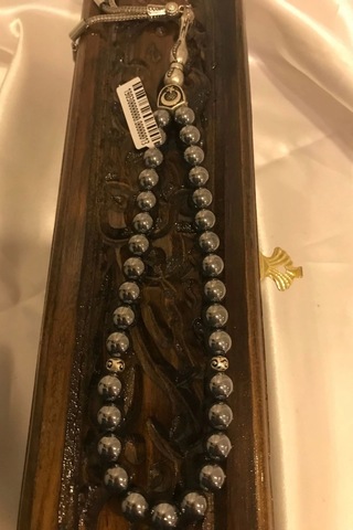 Tespih Terahertz Doğal Taş Tesbih Gümüş İmameli Ahşap Kutulu Frekans Çok Renkli