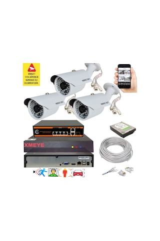 3 Lü Yapay Zeka Destekli 5 Mp 1940p Görüntü Poe Bağlantılı 48 Ir Led Gece Görüş Ip Kamera Seti 748poe 3 Lü Yapay Zeka Destekli 5 Mp 1940p Görüntü Poe Bağlantılı 48 Ir Led Gece Görüş Ip Kamera Seti 748poe