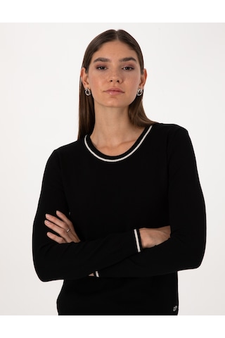 Pierre Cardin Kadın Siyah Kazak /triko 50315910-vr046 Siyah