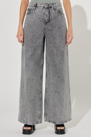 Lee Drew Fit Çok Yüksek Bel Geniş Paça %100 Pamuk Gri Kadın Jean Denim Kot Pantolon L32A003035 Gri