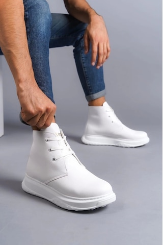 Slw204 Franca Bağcıklı Cilt Erkek Spor Bot Bt Beyaz Beyaz