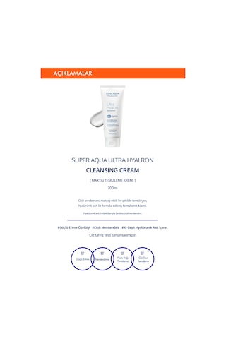 Missha 10 Çeşit Hyalüronik Asit İçeren Makyaj Temizleme Kremi 200 ML