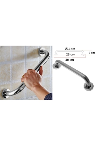 25 Cm. Paslanmaz Tutunma Barı, Tutamağı Wc, Banyo, Duş, Klozet, Küvet Yanı Kullanım İçin . - Tutamak 25cm krom