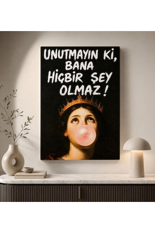 Bk Gift Vintage Klasik Sanat Esprili Sözlü Dekoratif Kanvas Tablo - 36 Çok Renkli