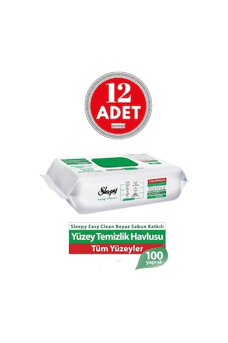 Sleepy Easy Clean Yüzey Temizlik Havlusu 100' Lü X 12 Adet Tekli
