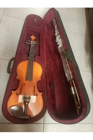 Armajy003afe Mod. 4/4 Tam Boy Masif Ağaç Abanoz Hareli Keman Seti