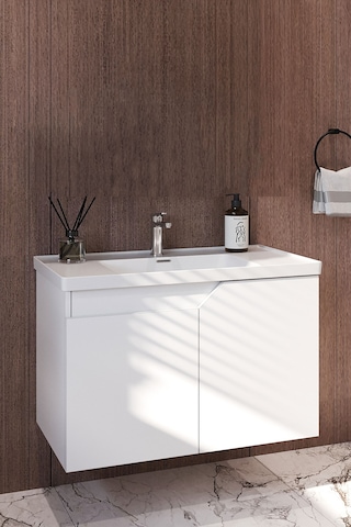 Teta Home Napoli 65 Cm Mdf Banyo Lavabolu Alt Dolap Beyaz Beyaz