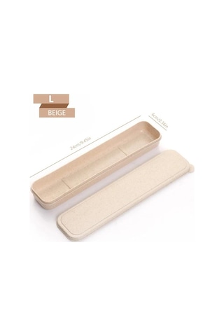 Bej 21/24cm Pp Taşınabilir Seyahat Sofra Saklama Kutusu Kasa Gıda Sınıfı Yemek Takımı M Çatal Kaşık Kutusu Çocuk Kaşıklık 56639078