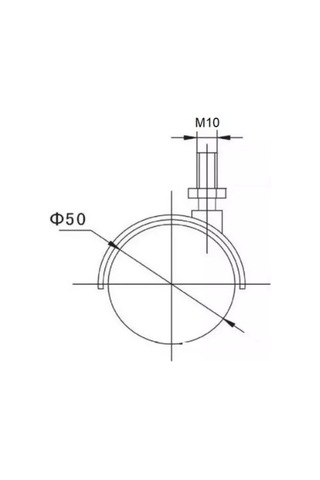 Sam Furniture Mobilya Tekerleği D50, M10 Pim 182670285 Siyah