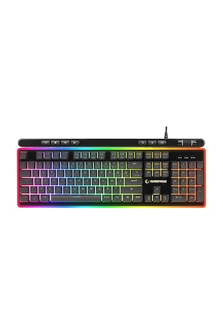 Rampage Shıne K14 Siyah Usb Rgb Backlight Membrane Gaming Oyuncu Klavye Rampage