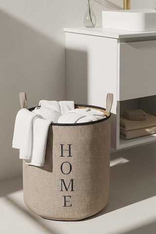 Home Yazılı Çamaşır Sepeti Çok Renkli