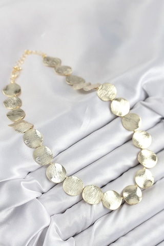 Pirinç Sıralı Para Model Gold Renk Kadın Kolye Çok Renkli