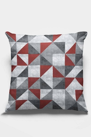 Bordo Geometrik Çift Taraflı Yastık Kırlent Kılıfı Krl383n11