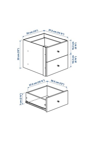 Ikea Kallax Çekmeceli Ek Ünite, Venge, 33x33 Cm Çok Renkli