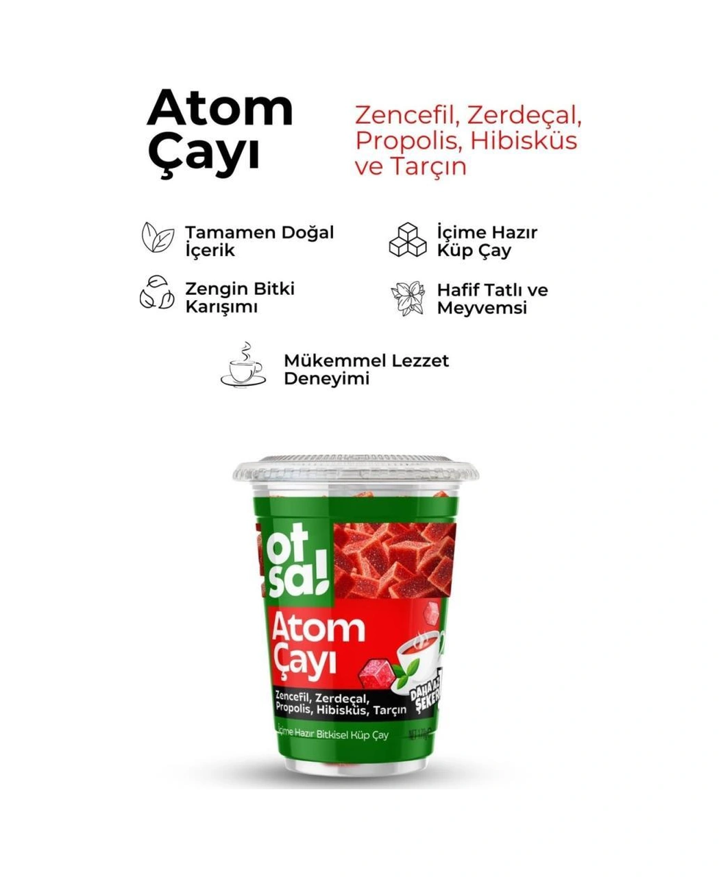 Otsa Atom Çayı 170 G İçime Hazır Bitkisel Küp Çay