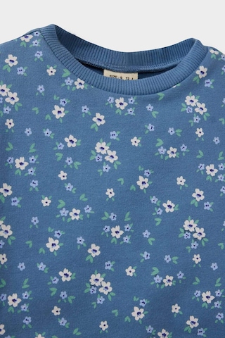Defacto Kız Bebek 2li Takım Çiçek Desenli Sweatshirt Tayt F0532a525wnbe88 Mavi