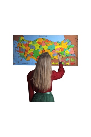 Duvar Stickerı 118 Cm 56 Cm Türkiye Haritası Manyetik Yapıştırıcı Gerektirmeyen Renkli