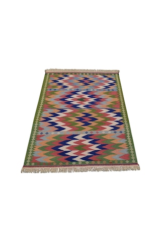 Kilim Antik El Dokuma Yün Batı Anadolu Yüncü Yörük Kilimi 0135 - Yeni - Çok Renkli