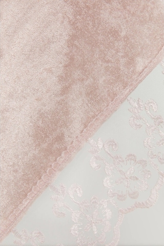 Favora Fatih Güpürlü Kadife Fiskos Örtüsü Pembe