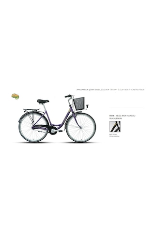 Carraro Tiffany 7.0 28"jant 50 Cm 7 Vites Kontra Fren Şehir Bisikleti Mat Siyah Hardal Bukalemun Mor