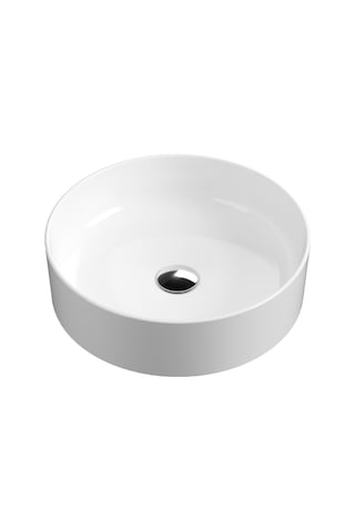 Aqua Bagno Bianzo Tezgah Üstü Çanak Lavabo, Batarya Deliksiz, 42 Cm Beyaz