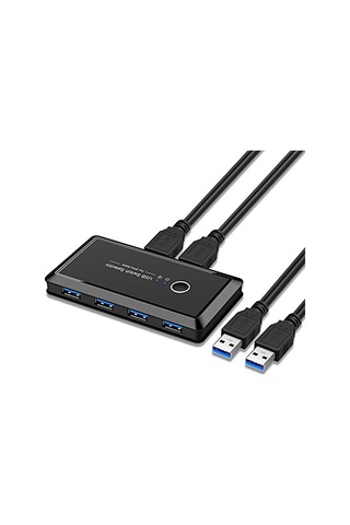 Konnektörler Kvm Anahtar Kutusu Usb 3.0 2.0 Anahtarlayıcı 2 Bağlantı Noktası Pcs Paylaşım 4 Cihaz