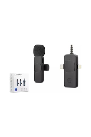 Hadron Hdx2781 Type-c Lightning Ve 3.5mm Kablosuz Tekli Yaka Mikrofon Seti