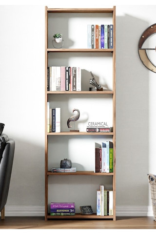 Kts2 Modern Kitaplık / 5 Raflı - 60x180 Cm - Çam