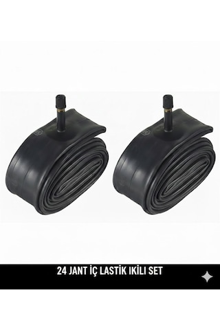 Güçlü Bisikletmotosiklet 24 Jant İç Lastik 2'li Set - 24x1.75 / 2.125 Uyumlu - Oto Kalın Sibop 2 Adet Bisiklet İç Lastiği