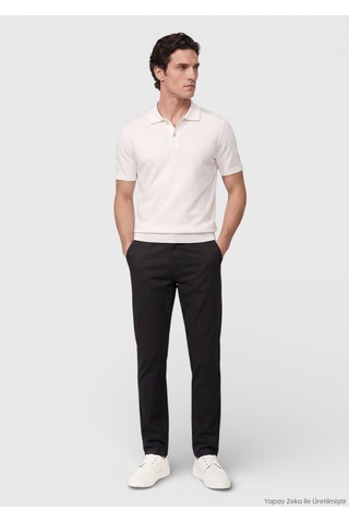 Ramsey Siyah Dokuma Regular Fit Casual Pamuk Karışımlı Pantolon siyah