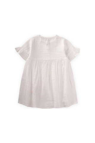 Cigit Organik Çiçek Nakışlı Elbise 1-6 Yaş Ekru Ekru