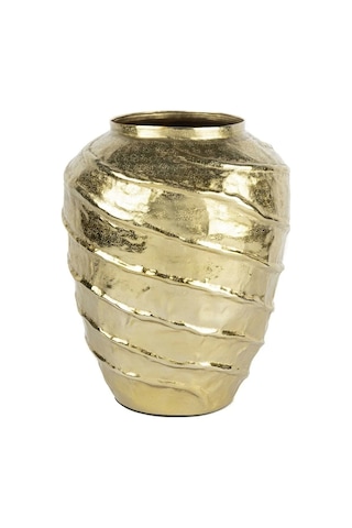 Mikasa Moor Shiny Gold Spiral Küp Metal Vazo 32x39cm Çok Renkli