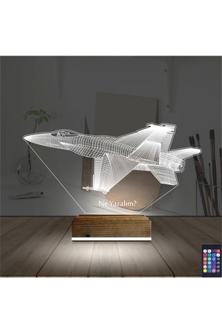 Luvivia Uçak Pilot Kişiye Özel 3d Lamba - Masa Gece Lambası V3 Şeffaf