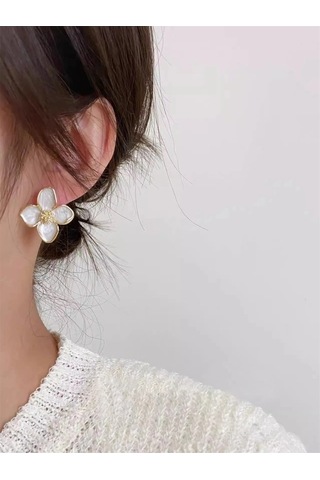 Flybuy Ebegümeci Bırakılan Sır Kız Fransız Küpe Kadınlar İçin 1.50 Cm-gümüş, Moda Stil, Huanzhi Marka Gümüş