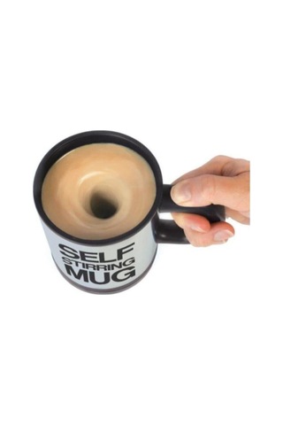 Kendi Kendini Karıştıran Bardak Self Stirring Mug Termos Kupa Beyaz