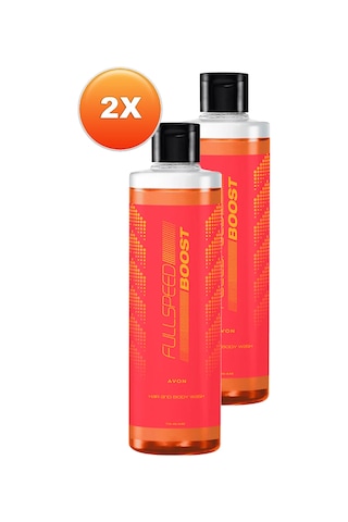 Avon Full Speed Boost Erkekler İçin Saç Ve Vücut Şampuanı 2 x 250 ML