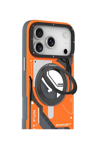 Apple Uyumlu iPhone 17 Pro Kılıf M-safe Şarj Özellikli Youngkit Starship Serisi Kapak Turuncu Turuncu