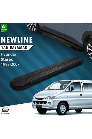 S-dizayn Hyundai H-1 Starex Uzun Şase Newline Siyah Yan Basamak 213 Cm 1998-2007 A+ Kalite
