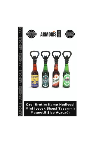 Özel Üretim Kamp Hediyesi Mini İçecek Şişesi Tasarımlı Magnetli Şişe Açacağı Çok Renkli