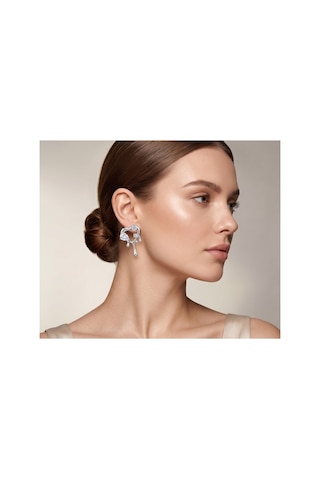 Golden Heart Bloom Crystal Küpe Gümüş