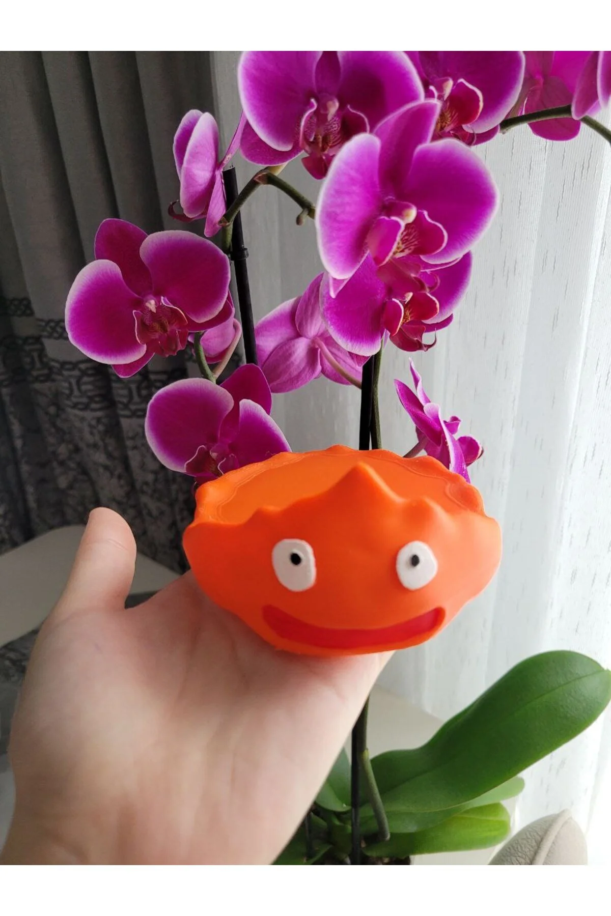 Howl'un Yürüyen Şatosu Calcifer Alev Cini Bardak Kupa Altlığı - Masa Koruyucu Altlık Turuncu