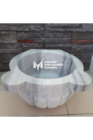 Marmara Pijamalı Kavun Dilimli Mermer Kurna