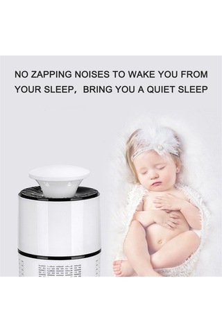 Symbee Ev İçin Beyaz Usb Led Uv Işıkli Sessiz Elektronik Mus Musu Tutucu Fanlı Öldürücü Aleti